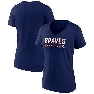 Women's Fanatics Navy Atlanta Braves V-Neck T-Shirt