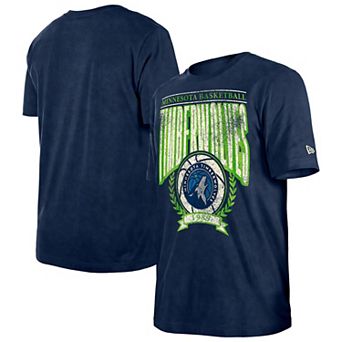 Men's New Era Navy Minnesota Timberwolves Hardwood Classics Oversized Boxy Mineral Wash T-Shirt