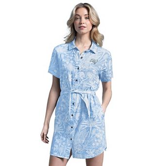 Women's Margaritaville Blue Tampa Bay Buccaneers Palm Linen Dress