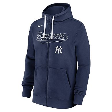 Men's Nike Navy New York Yankees Knockout Script Full-Zip Hoodie