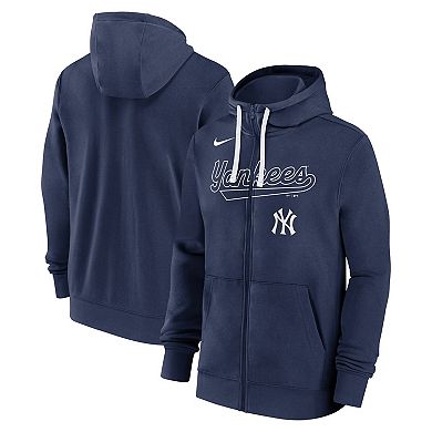 Men's Nike Navy New York Yankees Knockout Script Full-Zip Hoodie