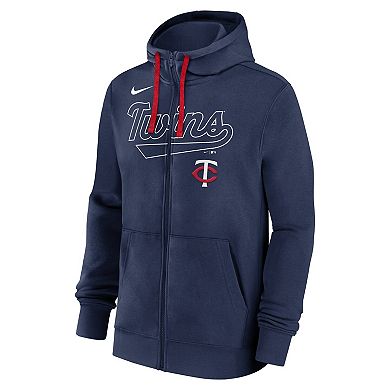Men's Nike Navy Minnesota Twins Knockout Script Full-Zip Hoodie