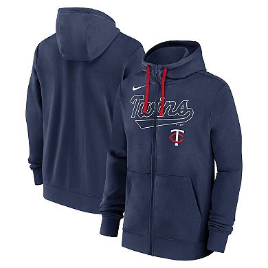 Men's Nike Navy Minnesota Twins Knockout Script Full-Zip Hoodie