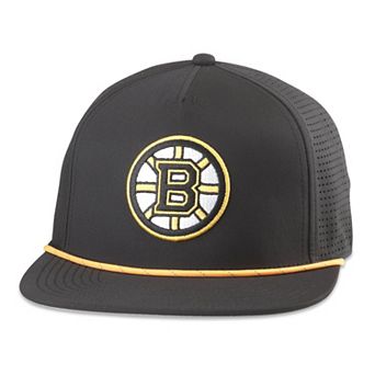 Men's American Needle Black Boston Bruins Buxton Pro Tech Adjustable Hat