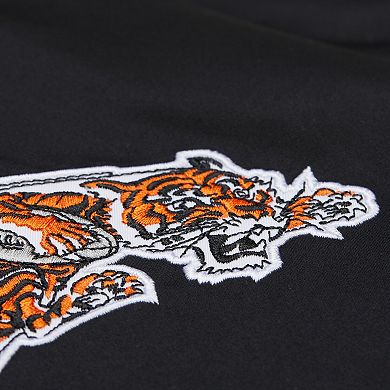 Men's Mitchell & Ness Black Cincinnati Bengals Double Down Satin Full-Snap Jacket