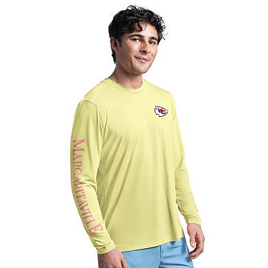 Men's G-III Sports by Carl Banks Yellow Kansas City Chiefs Margaritaville Rock Harbor Long Sleeve Rashguard Top