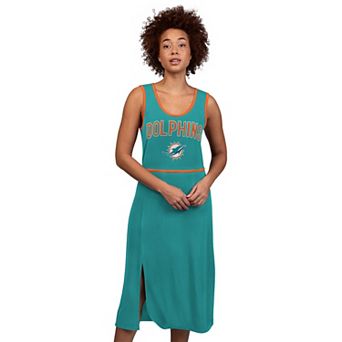 Women's��G-III 4Her by Carl Banks Aqua Miami Dolphins Center Field Maxi Dress