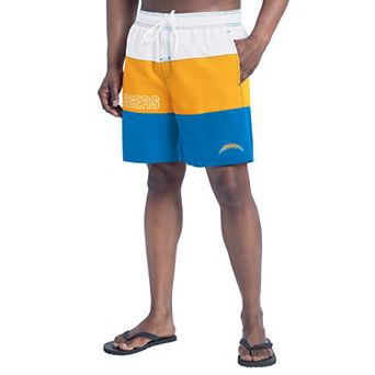 Men's G-III Sports by Carl Banks Powder Blue/Gold Los Angeles Chargers Sunrise Volley Swim Shorts