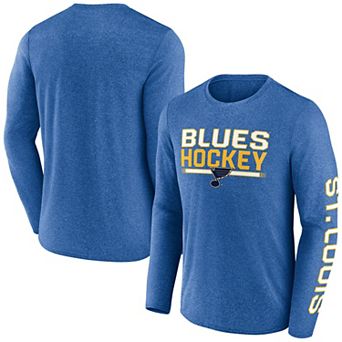 Men's Fanatics Heather Blue St. Louis Blues Sweep Iconic Synthetic Long Sleeve T-Shirt