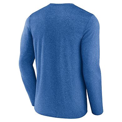 Men's Fanatics Heather Blue St. Louis Blues Sweep Iconic Synthetic Long Sleeve T-Shirt