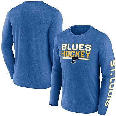 Men's Fanatics Heather Blue St. Louis Blues Sweep Iconic Synthetic Long Sleeve T-Shirt