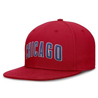 Men's Nike Red Chicago Cubs Wordmark Dri-FIT Round Bill True Fitted Hat