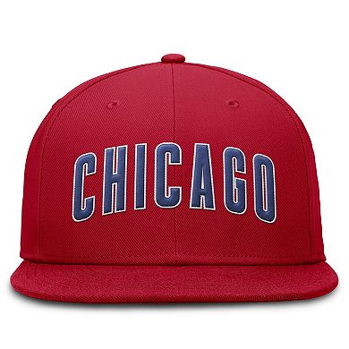 Men's Nike Red Chicago Cubs Wordmark Dri-FIT Round Bill True Fitted Hat