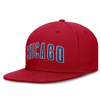 Men's Nike Red Chicago Cubs Wordmark Dri-FIT Round Bill True Fitted Hat