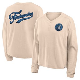 Women's��Fanatics Natural Minnesota Timberwolves Boxed Out Drop Fashion Long Sleeve T-Shirt