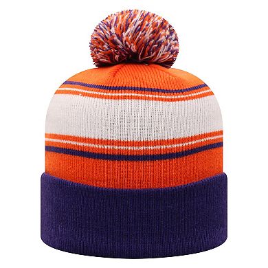 Men's Top of the World Orange Clemson Tigers Ambient Cuffed Knit Hat with Pom