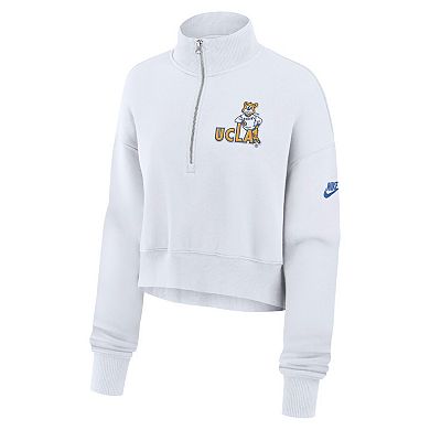 Women's Nike White UCLA Bruins Legacy Elevated Logo Half-Zip Sweatshirt