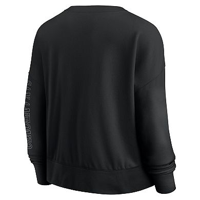 Women's Fanatics Black San Antonio Spurs Oversized Game Day Pullover Sweatshirt