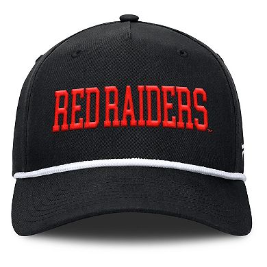 Men's Fanatics Black Texas Tech Red Raiders Foul Ball Rope Adjustable Hat