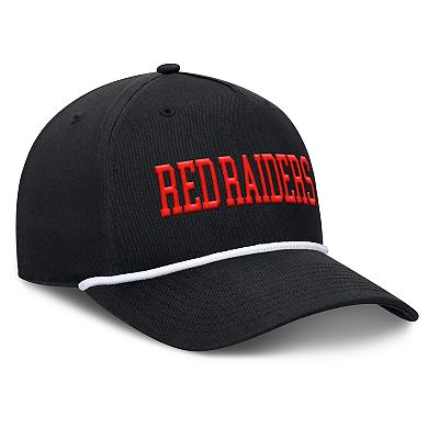 Men's Fanatics Black Texas Tech Red Raiders Foul Ball Rope Adjustable Hat