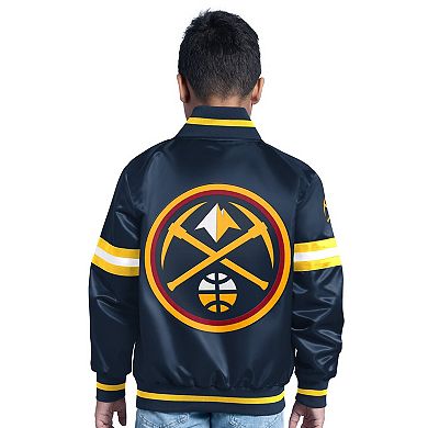 Youth Navy Denver Nuggets Scrimmage Full-Snap Varsity Jacket