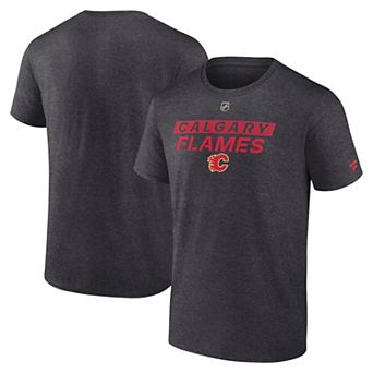 Men's Fanatics Heather Charcoal Calgary Flames Authentic Pro Core Primary T-Shirt