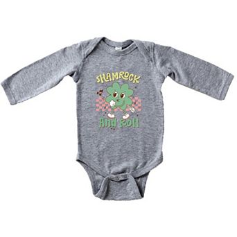 Shamrock And Roll Baby Long Sleeve Bodysuit