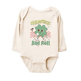 Shamrock And Roll Baby Long Sleeve Bodysuit