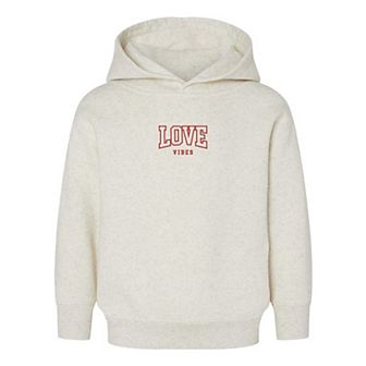 Embroidered Varsity Love Vibes Toddler Graphic Hoodie
