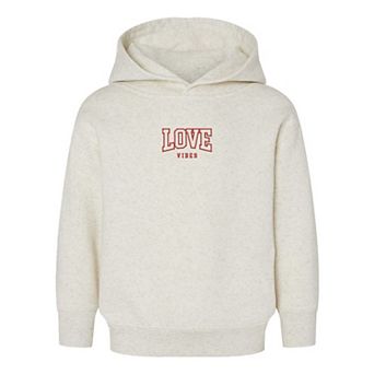 Embroidered Varsity Love Vibes Toddler Graphic Hoodie