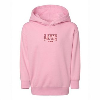 Embroidered Varsity Love Vibes Toddler Graphic Hoodie