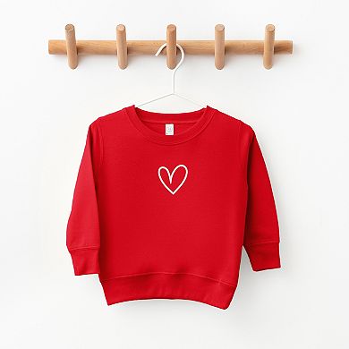 Embroidered Hand Drawn Heart Youth Ultra-Soft Graphic Sweatshirt
