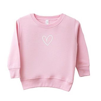 Embroidered Hand Drawn Heart Youth Ultra-Soft Graphic Sweatshirt