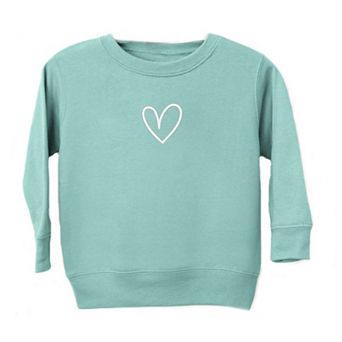 Embroidered Hand Drawn Heart Youth Ultra-Soft Graphic Sweatshirt