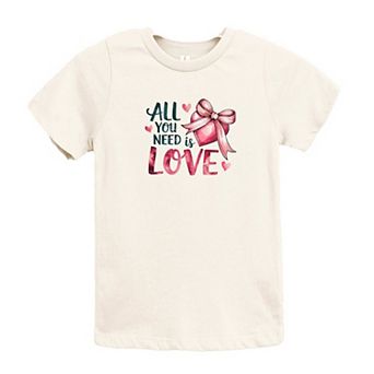 All You Need Is Love Coquette Toddler Short Sleeve Graphic Tee