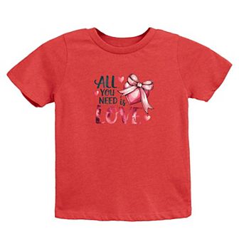 All You Need Is Love Coquette Toddler Short Sleeve Graphic Tee