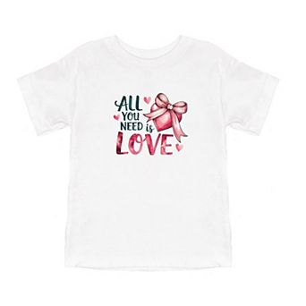 All You Need Is Love Coquette Toddler Short Sleeve Graphic Tee