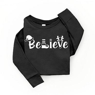 Believe Christmas Toddler Long Sleeve Graphic Tee