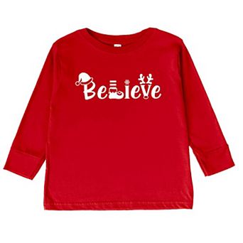 Believe Christmas Toddler Long Sleeve Graphic Tee