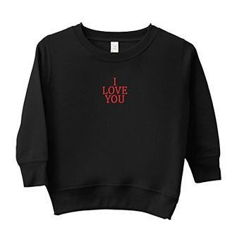 Embroidered I Love You Words Youth Ultra-Soft Graphic Sweatshirt