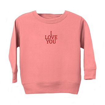 Embroidered I Love You Words Youth Ultra-Soft Graphic Sweatshirt