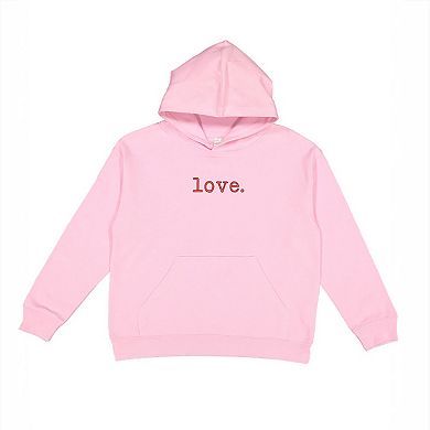 Embroidered Love Typewriter Youth Graphic Hoodie