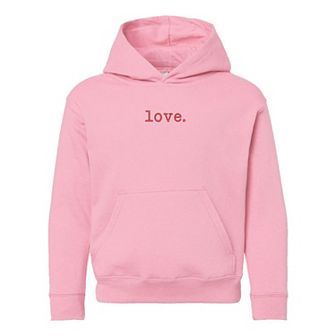 Embroidered Love Typewriter Youth Graphic Hoodie