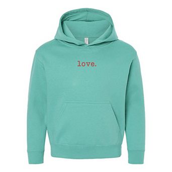 Embroidered Love Typewriter Youth Graphic Hoodie