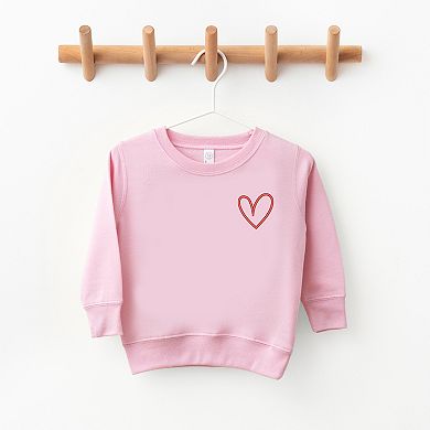 Embroidered Hand Drawn Heart Youth Ultra-Soft Graphic Sweatshirt