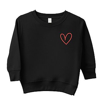 Embroidered Hand Drawn Heart Youth Ultra-Soft Graphic Sweatshirt