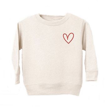 Embroidered Hand Drawn Heart Youth Ultra-Soft Graphic Sweatshirt