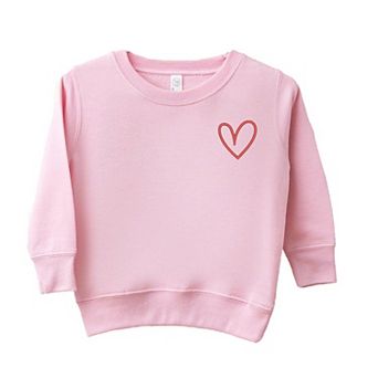 Embroidered Hand Drawn Heart Youth Ultra-Soft Graphic Sweatshirt