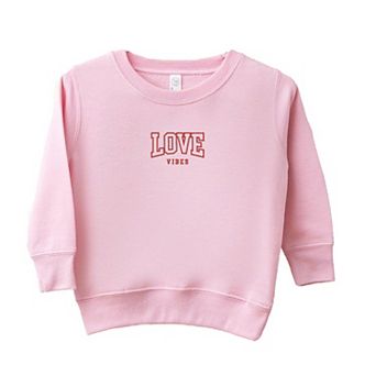 Embroidered Varsity Love Vibes Youth Ultra-Soft Graphic Sweatshirt