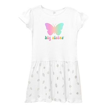 Big Sister Butterfly Toddler Girl Dress